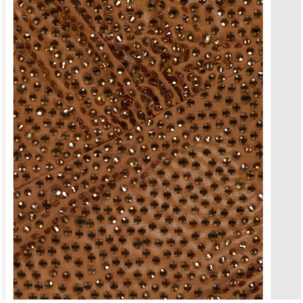 Alice and Olivia HANNAH EMBELLISHED TOP TAN/CRYSTAL - Picture 4 of 10